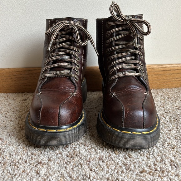 VTG Y2K Dr Martens Doctor Doc 3A55 Brown Leather Lace Up Boots Women’s UK 3 US 5 - Picture 2 of 9